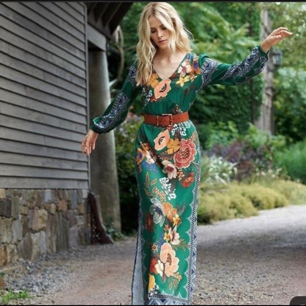 Anthropologie Farm Rio Verdor Maxi Dress NWT SZ S